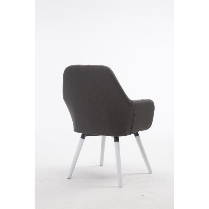 Stuhl HLO-CP43 Stoff Wei ~ dunkelgrau