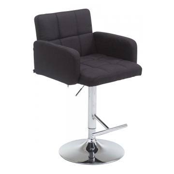 Barhocker HLO-CP69, Stoff ~ schwarz