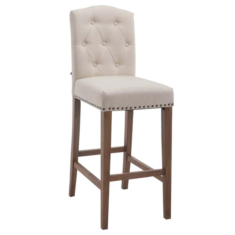 Barhocker HLO-CP34 Stoff antik-hell ~ creme