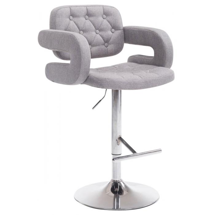 Barhocker Barstuhl Dublin, Textil ~ grau