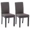 2er Set Esszimmerstuhl HLO-CP25 Stoff schwarz ~ dunkelgrau