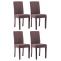 4er Set Esszimmerstuhl HLO-CP25 Stoff cappuccino ~ braun