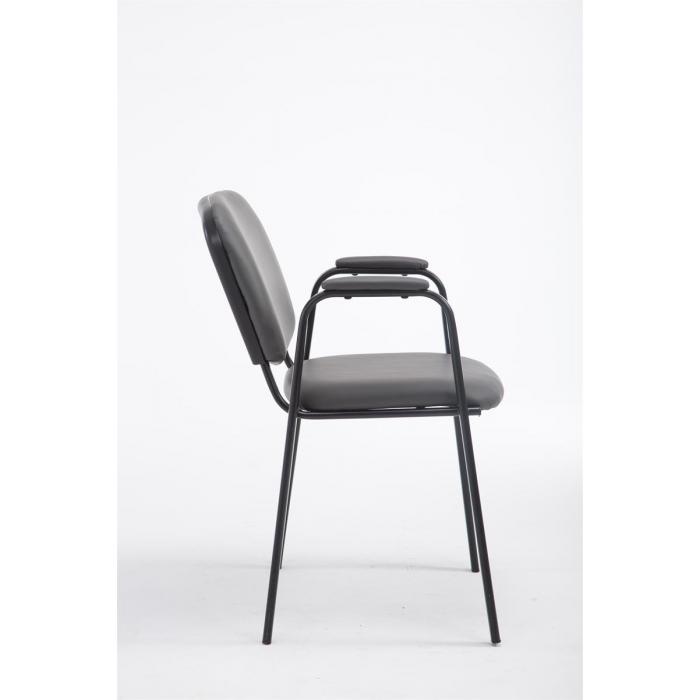 Besucherstuhl HLO-CP111 PRO Kunstleder ~ grau