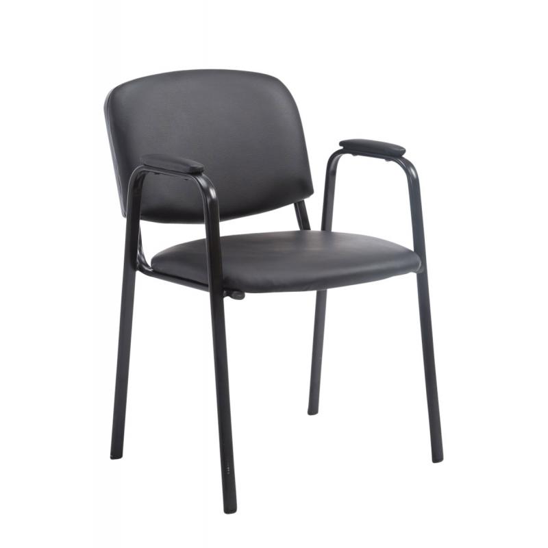 Besucherstuhl HLO-CP111 PRO Kunstleder ~ schwarz