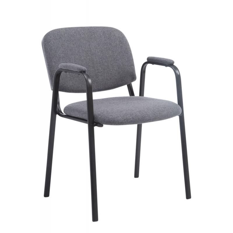 Besucherstuhl HLO-CP111 PRO Stoff ~ grau