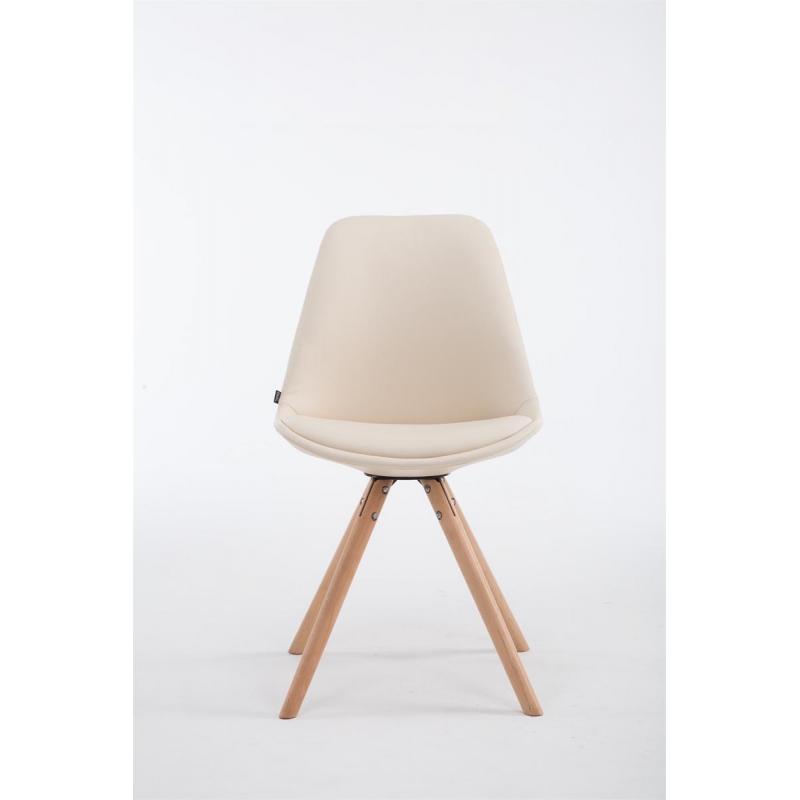 Besucherstuhl HLO-CP37 Natura Rund ~ creme