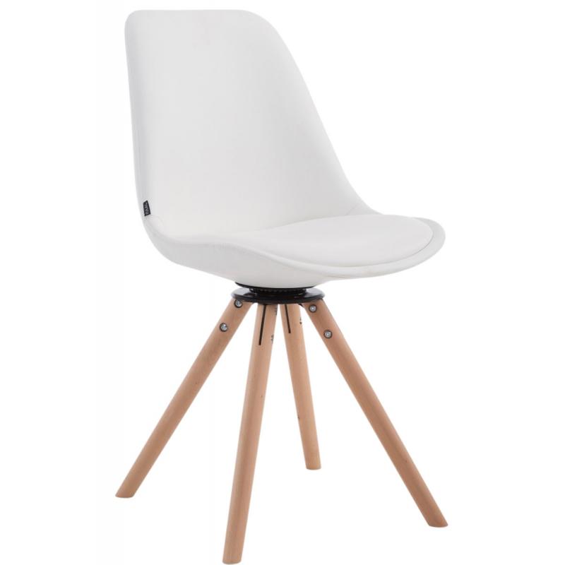 Besucherstuhl HLO-CP19 Drehbar Natura Rund ~ wei