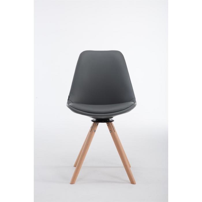 Besucherstuhl HLO-CP19 Drehbar Natura Rund ~ grau