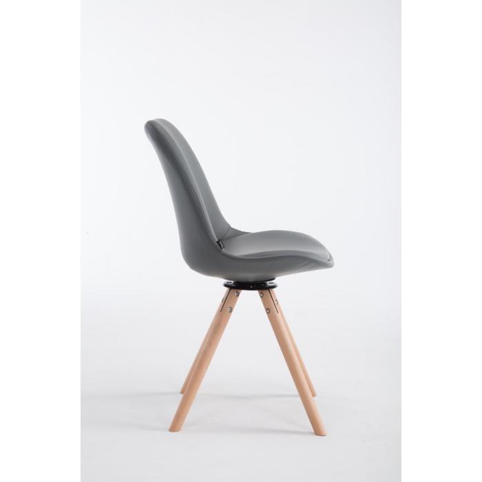 Besucherstuhl HLO-CP19 Drehbar Natura Rund ~ grau