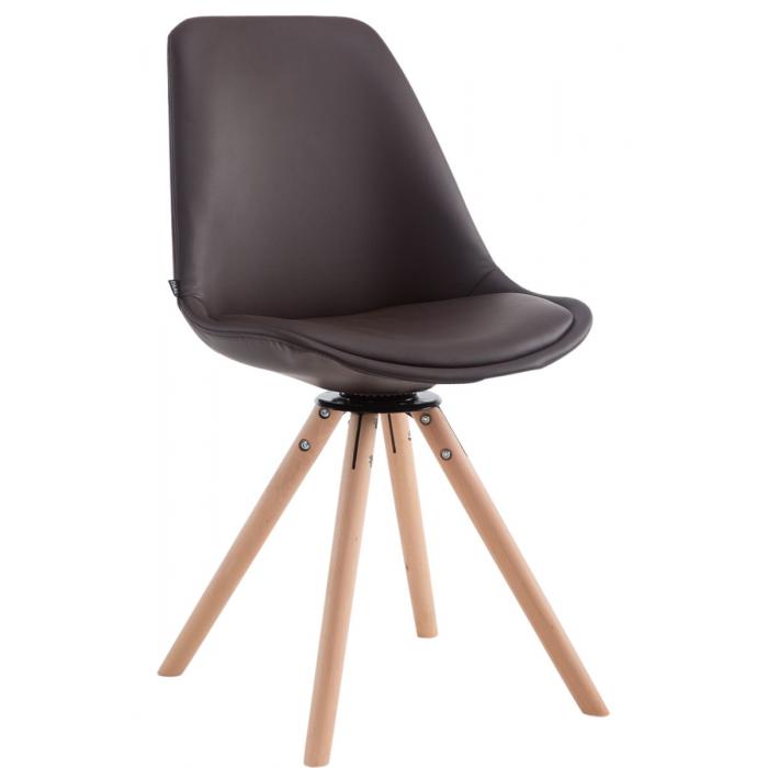 Besucherstuhl HLO-CP19 Drehbar Natura Rund ~ braun