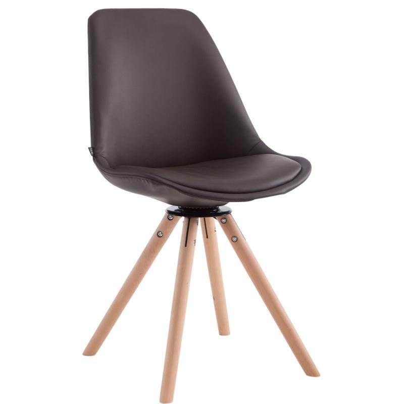 Besucherstuhl HLO-CP19 Drehbar Natura Rund ~ braun