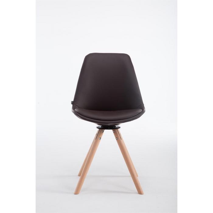 Besucherstuhl HLO-CP19 Drehbar Natura Rund ~ braun