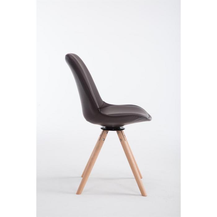 Besucherstuhl HLO-CP19 Drehbar Natura Rund ~ braun