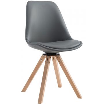 Besucherstuhl HLO-CP19 Drehbar Natura Square ~ grau
