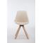 Besucherstuhl HLO-CP19 Drehbar Natura Square ~ creme