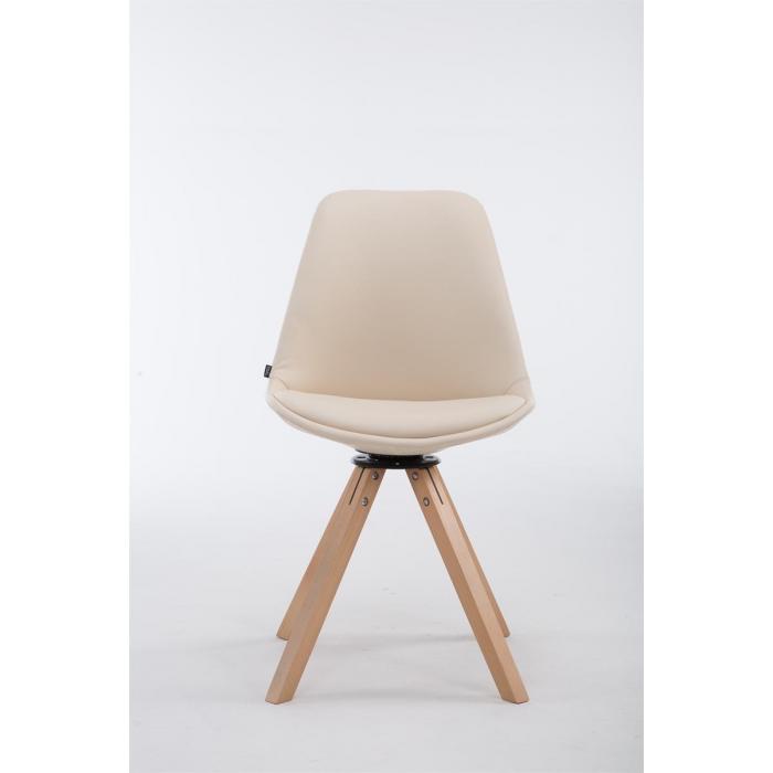 Besucherstuhl HLO-CP19 Drehbar Natura Square ~ creme