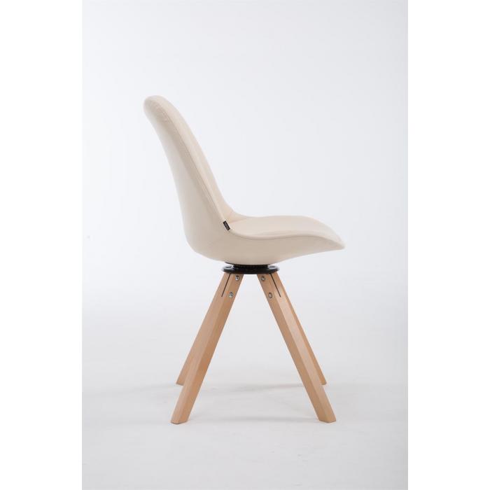 Besucherstuhl HLO-CP19 Drehbar Natura Square ~ creme