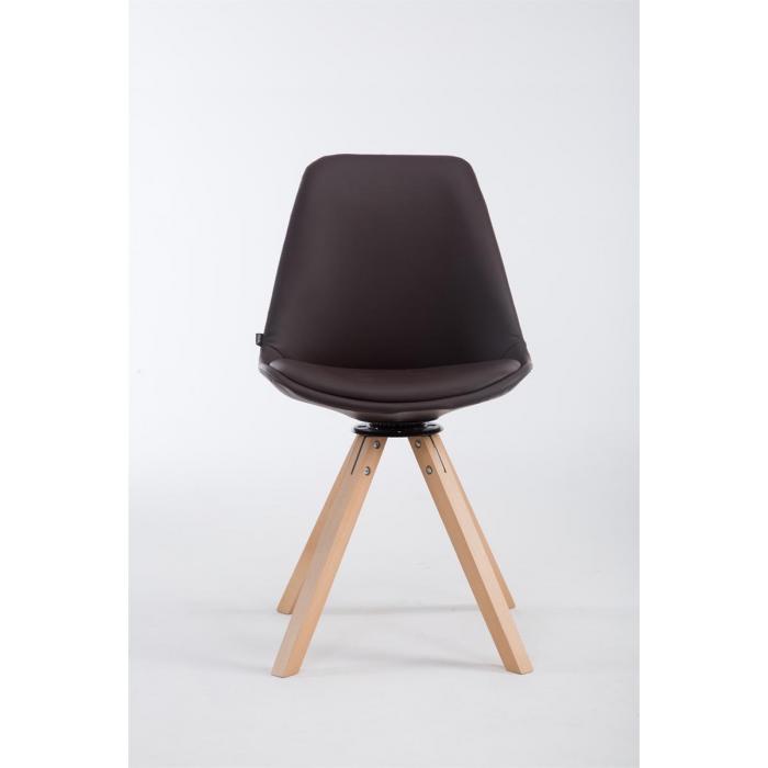 Besucherstuhl HLO-CP19 Drehbar Natura Square ~ braun