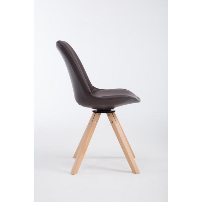 Besucherstuhl HLO-CP19 Drehbar Natura Square ~ braun