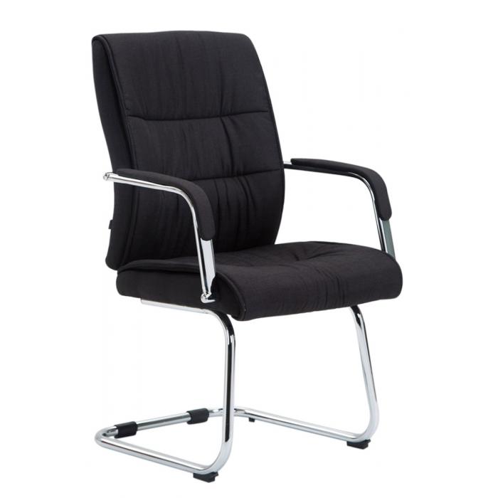 Besucherstuhl HLO-CP113 Stoff ~ schwarz