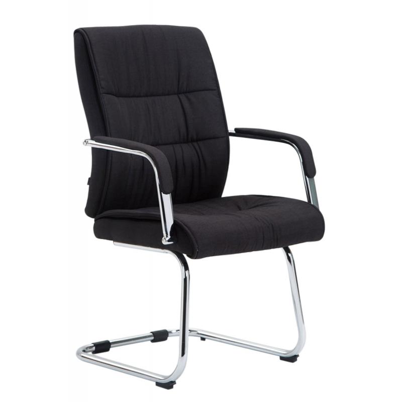 Besucherstuhl HLO-CP113 Stoff ~ schwarz