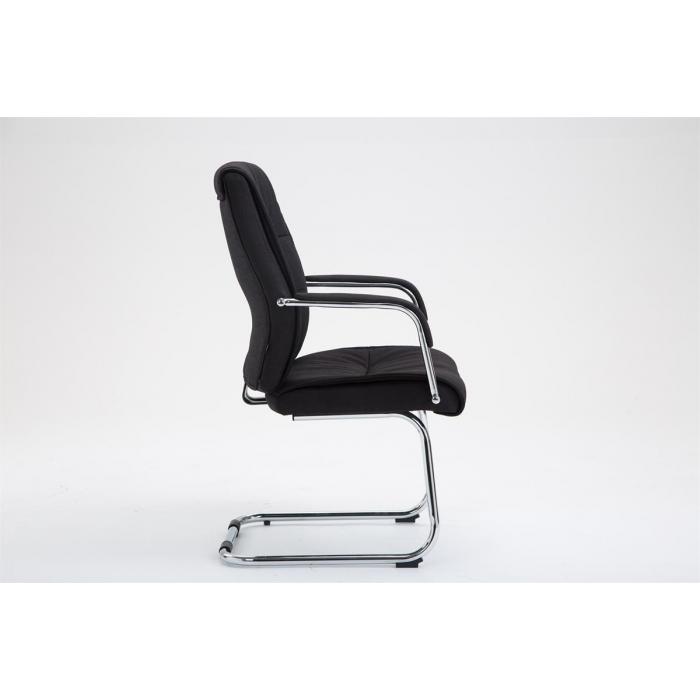 Besucherstuhl HLO-CP113 Stoff ~ schwarz