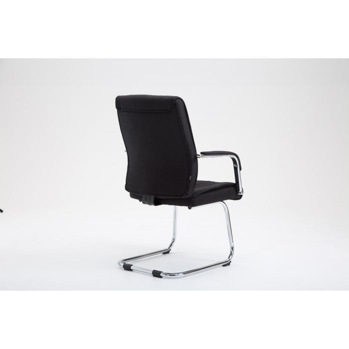 Besucherstuhl HLO-CP113 Stoff ~ schwarz