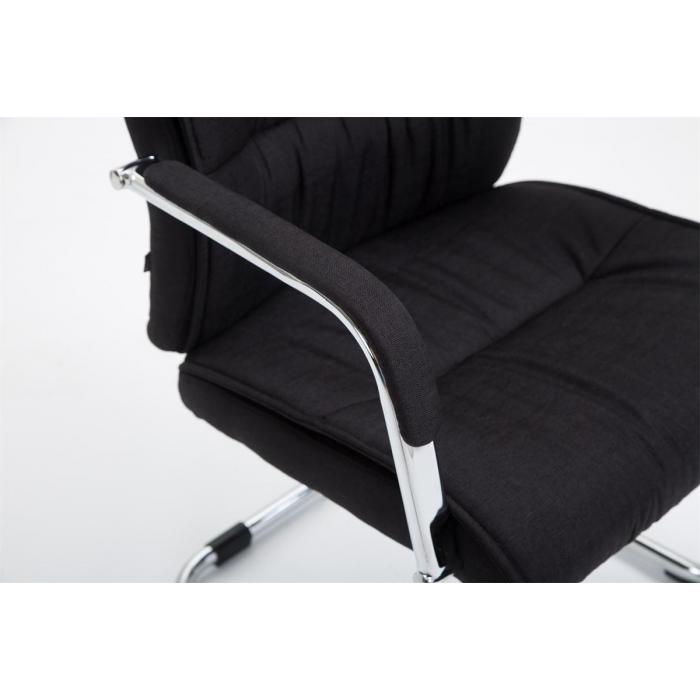 Besucherstuhl HLO-CP113 Stoff ~ schwarz