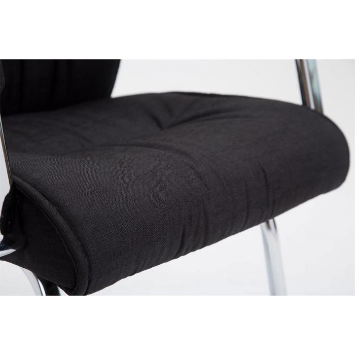 Besucherstuhl HLO-CP113 Stoff ~ schwarz