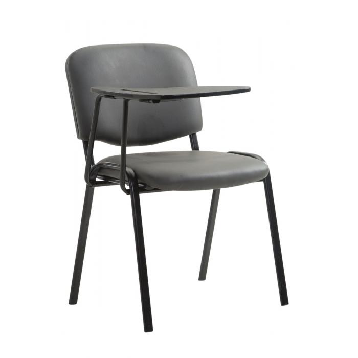 Stuhl HLO-CP111 mit Klapptisch Kunstleder ~ grau