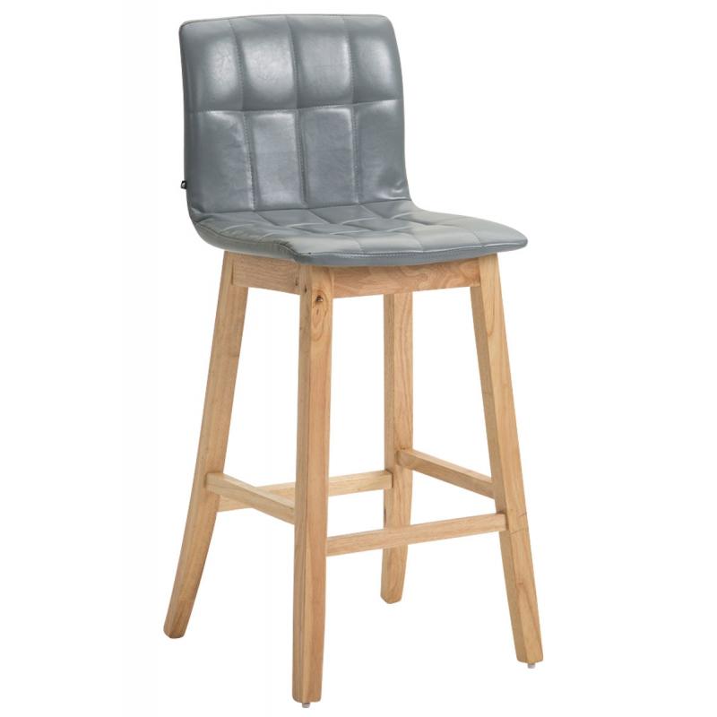 Barhocker HLO-CP241 Kunstleder Natura, ~ grau