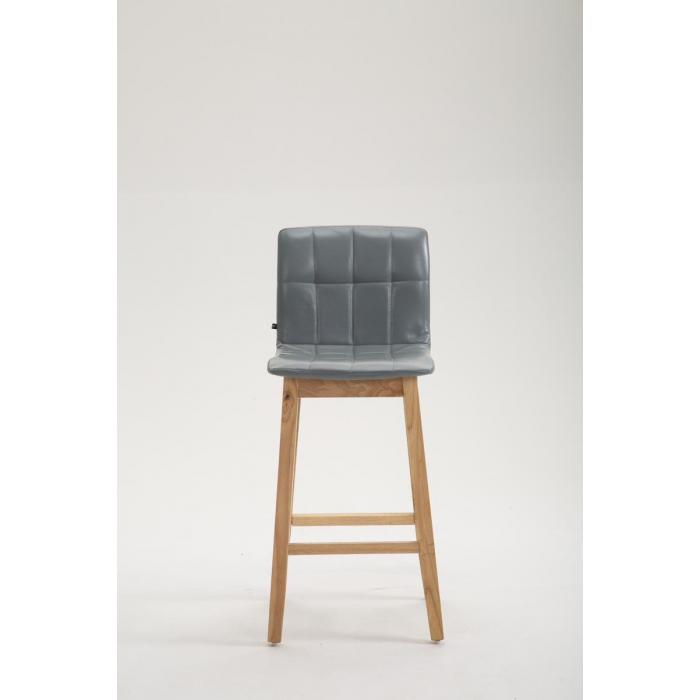 Barhocker HLO-CP241 Kunstleder Natura, ~ grau