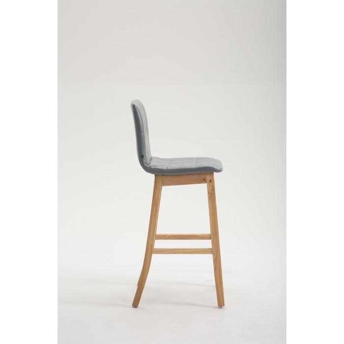 Barhocker HLO-CP241 Kunstleder Natura, ~ grau
