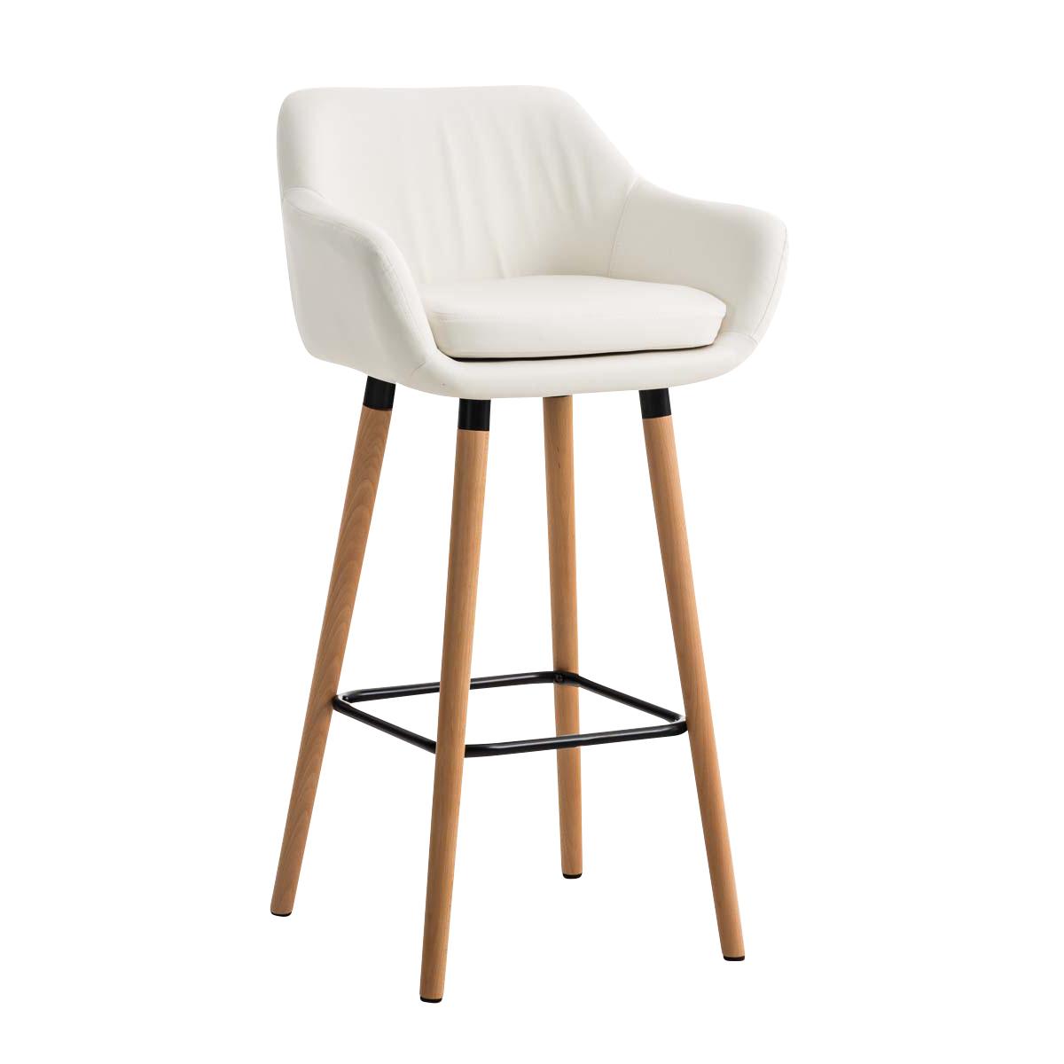 Barhocker HLO-CP19 Kunstleder ~ wei