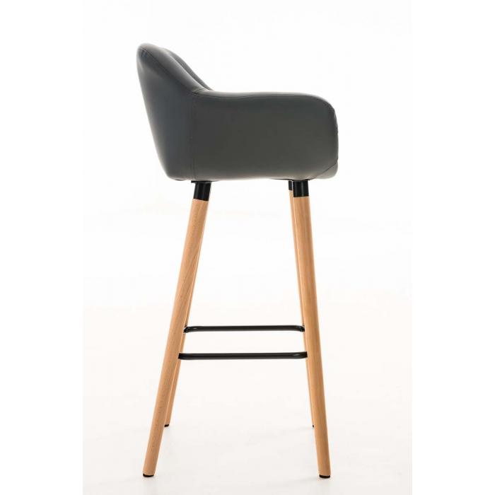 Barhocker HLO-CP19 Kunstleder ~ grau