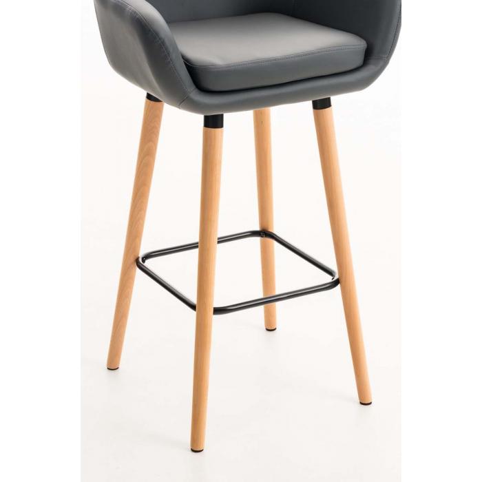 Barhocker HLO-CP19 Kunstleder ~ grau