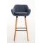 Barhocker HLO-CP19 Stoff ~ blau