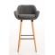 Barhocker HLO-CP19 Stoff ~ hellgrau