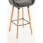 Barhocker HLO-CP19 Stoff ~ hellgrau