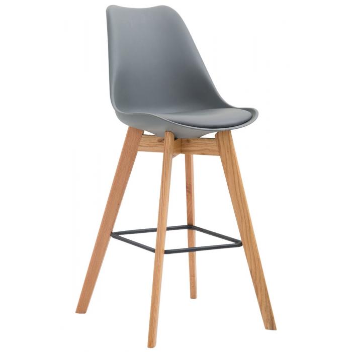 Barhocker HLO-CP40 Kunststoff Natura ~ grau