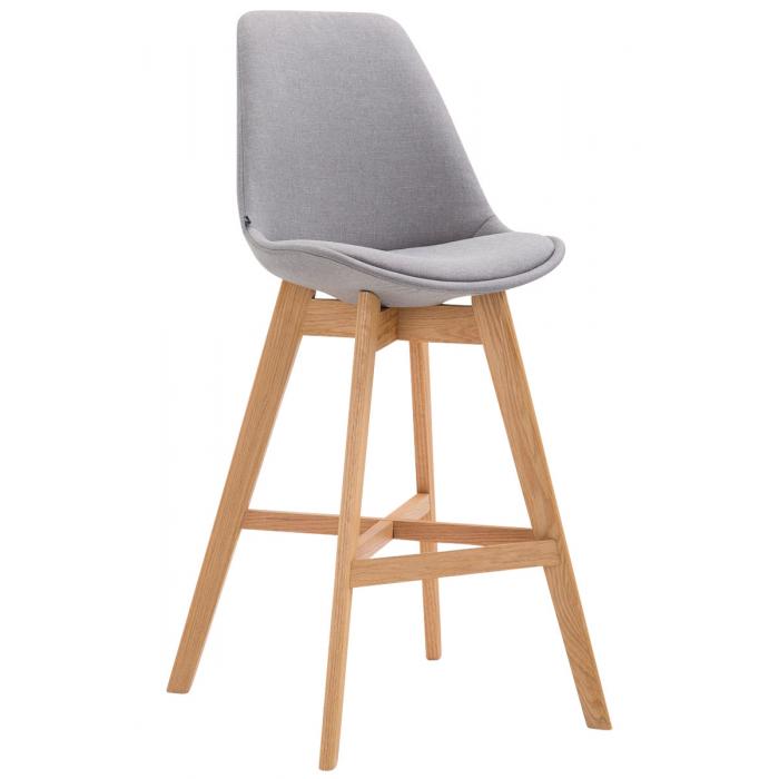 Barhocker HLO-CP12 Stoff Natura ~ grau