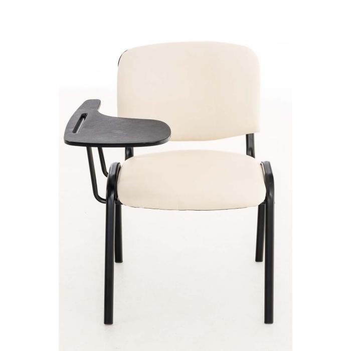 Stuhl HLO-CP111 mit Klapptisch Kunstleder ~ creme