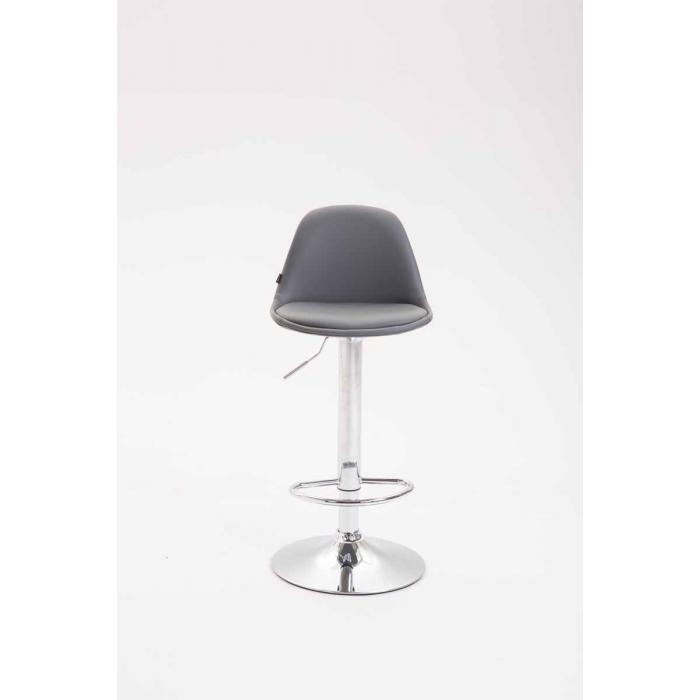 Barhocker HLO-CP24 Vollgepolstert Kunstleder ~ grau