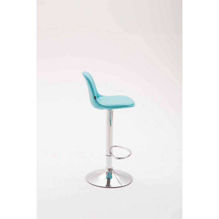 Barhocker HLO-CP24 Vollgepolstert Kunstleder ~ blau