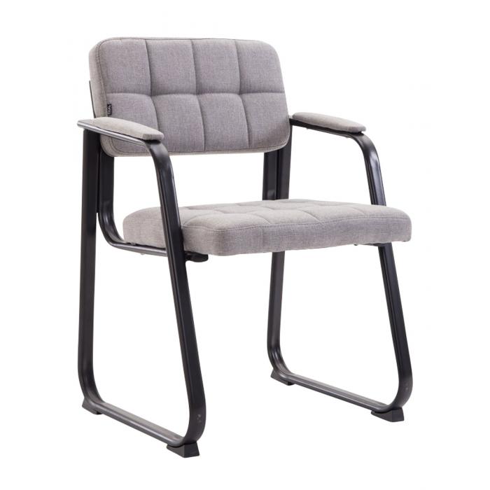 Besucherstuhl HLO-CP22 B Stoff ~ hellgrau