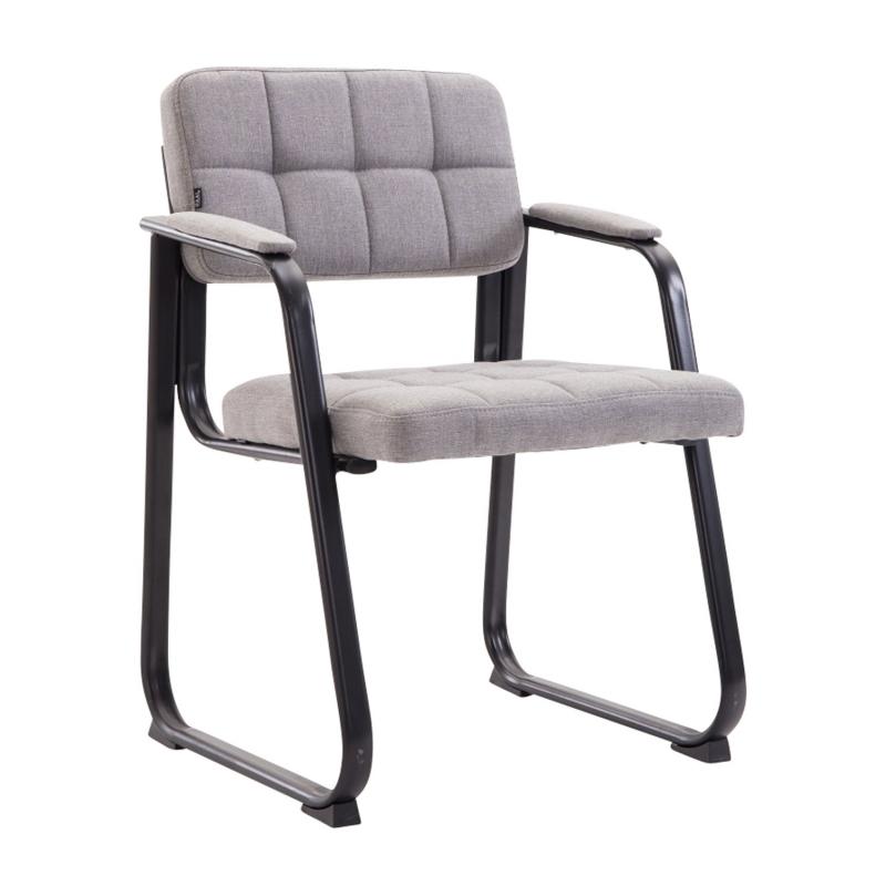 Besucherstuhl HLO-CP22 B Stoff ~ hellgrau