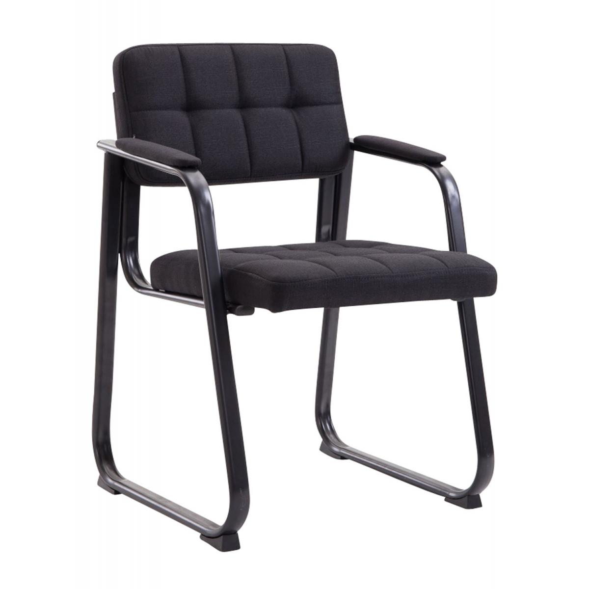 Besucherstuhl HLO-CP22 B Stoff ~ schwarz