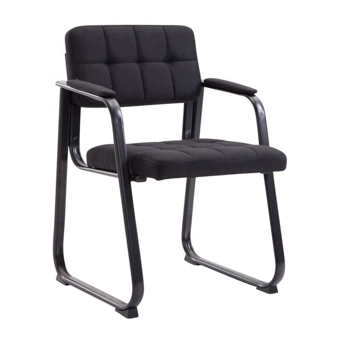 Besucherstuhl HLO-CP22 B Stoff ~ schwarz