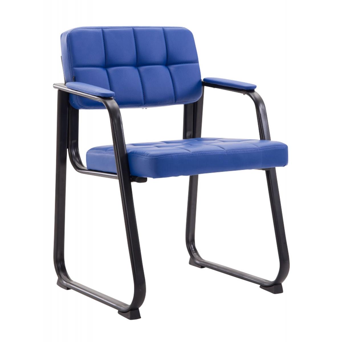 Besucherstuhl HLO-CP22 B Kunstleder ~ blau