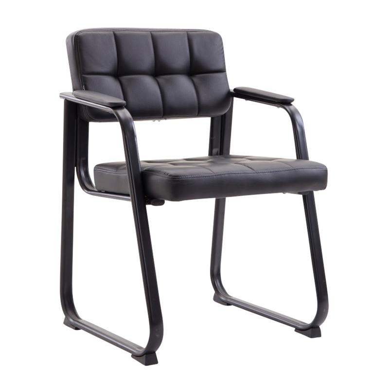 Besucherstuhl HLO-CP22 B Kunstleder ~ schwarz